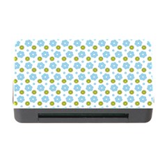 Blue Yellow Star Sunflower Flower Floral Memory Card Reader With Cf