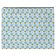 Blue Yellow Star Sunflower Flower Floral Cosmetic Bag (xxxl)  by Mariart