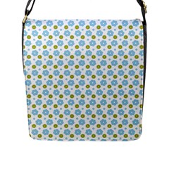 Blue Yellow Star Sunflower Flower Floral Flap Messenger Bag (l)  by Mariart