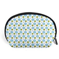 Blue Yellow Star Sunflower Flower Floral Accessory Pouches (large)  by Mariart