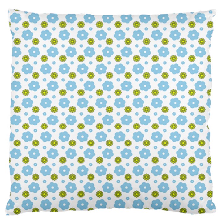 Blue Yellow Star Sunflower Flower Floral Standard Flano Cushion Case (Two Sides)