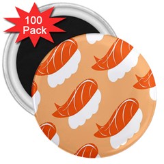 Fish Eat Japanese Sushi 3  Magnets (100 Pack)