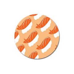 Fish Eat Japanese Sushi Magnet 3  (round) by Mariart