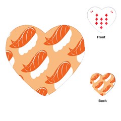 Fish Eat Japanese Sushi Playing Cards (heart)  by Mariart