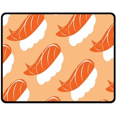 Fish Eat Japanese Sushi Fleece Blanket (medium)  by Mariart