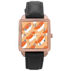 Fish Eat Japanese Sushi Rose Gold Leather Watch  by Mariart