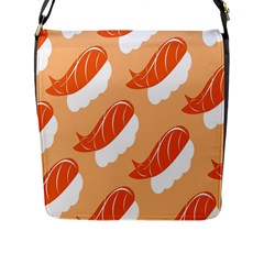 Fish Eat Japanese Sushi Flap Messenger Bag (l)  by Mariart