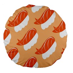 Fish Eat Japanese Sushi Large 18  Premium Flano Round Cushions by Mariart