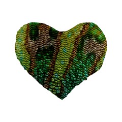 Chameleon Skin Texture Standard 16  Premium Flano Heart Shape Cushions