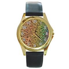 Crystals Rainbow Round Gold Metal Watch by Mariart