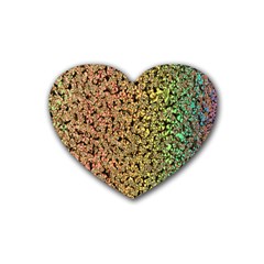 Crystals Rainbow Rubber Coaster (heart)  by Mariart