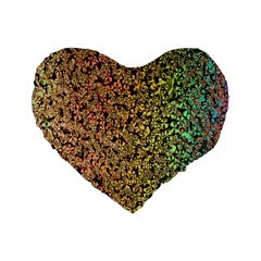 Crystals Rainbow Standard 16  Premium Heart Shape Cushions by Mariart