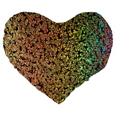 Crystals Rainbow Large 19  Premium Heart Shape Cushions by Mariart