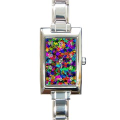 Flowersfloral Star Rainbow Rectangle Italian Charm Watch by Mariart