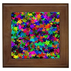 Flowersfloral Star Rainbow Framed Tiles by Mariart