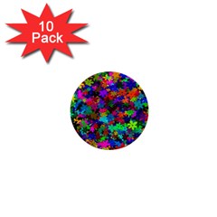 Flowersfloral Star Rainbow 1  Mini Buttons (10 Pack)  by Mariart