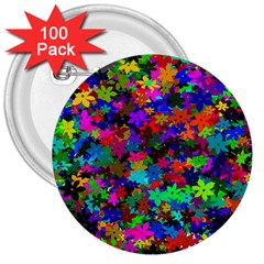 Flowersfloral Star Rainbow 3  Buttons (100 Pack) 