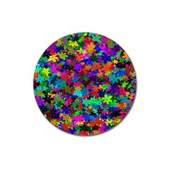 Flowersfloral Star Rainbow Magnet 3  (round) by Mariart