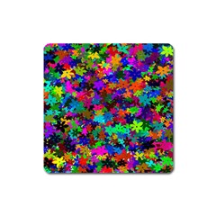 Flowersfloral Star Rainbow Square Magnet