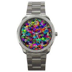 Flowersfloral Star Rainbow Sport Metal Watch by Mariart