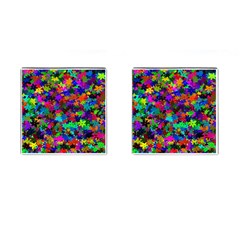 Flowersfloral Star Rainbow Cufflinks (square) by Mariart