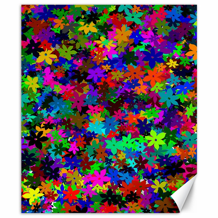 Flowersfloral Star Rainbow Canvas 8  x 10 