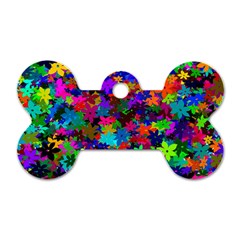 Flowersfloral Star Rainbow Dog Tag Bone (two Sides) by Mariart