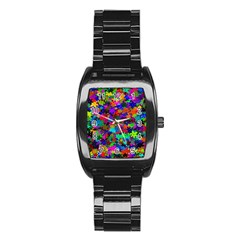 Flowersfloral Star Rainbow Stainless Steel Barrel Watch by Mariart