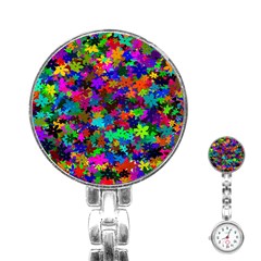 Flowersfloral Star Rainbow Stainless Steel Nurses Watch by Mariart