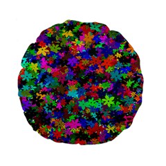 Flowersfloral Star Rainbow Standard 15  Premium Flano Round Cushions by Mariart