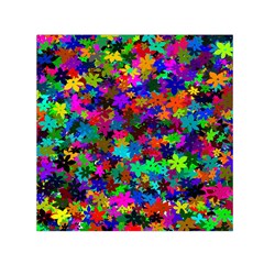 Flowersfloral Star Rainbow Small Satin Scarf (square) by Mariart