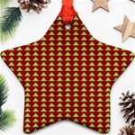 Hawthorn Sharkstooth Triangle Green Red Ornament (Star) Front