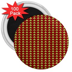 Hawthorn Sharkstooth Triangle Green Red 3  Magnets (100 Pack)