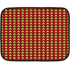 Hawthorn Sharkstooth Triangle Green Red Fleece Blanket (mini) by Mariart