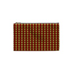 Hawthorn Sharkstooth Triangle Green Red Cosmetic Bag (small)  by Mariart