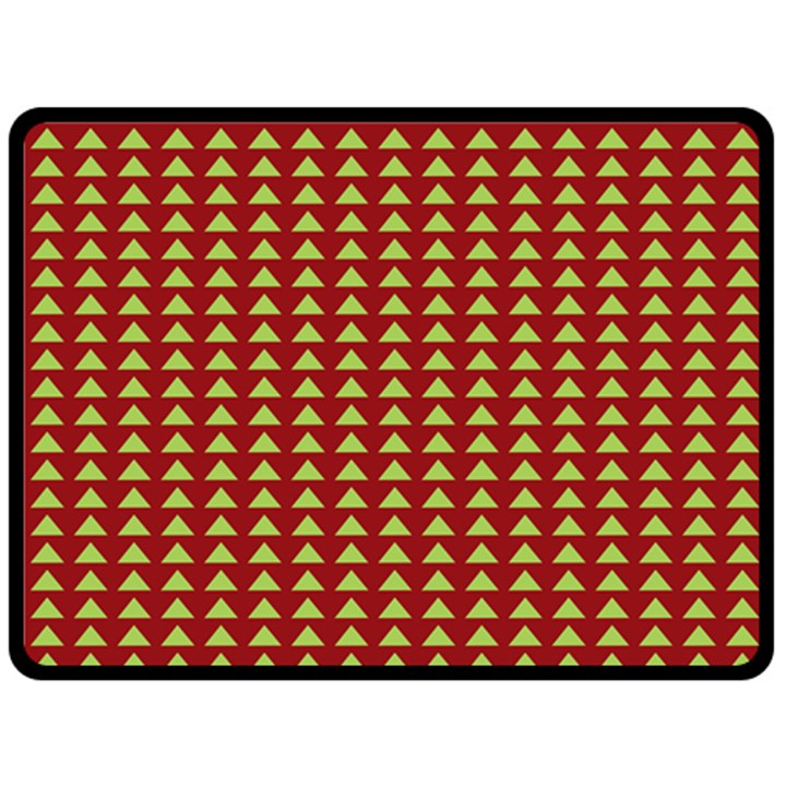 Hawthorn Sharkstooth Triangle Green Red Double Sided Fleece Blanket (Large) 