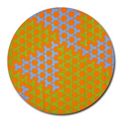 Green Blue Orange Round Mousepads