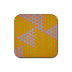 Green Blue Orange Rubber Coaster (square)  by Mariart