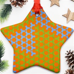 Green Blue Orange Star Ornament (two Sides) by Mariart