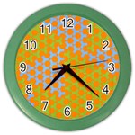 Green Blue Orange Color Wall Clocks Front