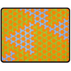 Green Blue Orange Fleece Blanket (medium)  by Mariart