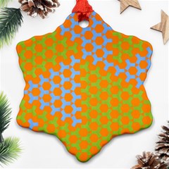 Green Blue Orange Ornament (snowflake) by Mariart