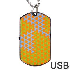 Green Blue Orange Dog Tag Usb Flash (one Side) by Mariart