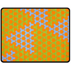 Green Blue Orange Double Sided Fleece Blanket (medium)  by Mariart