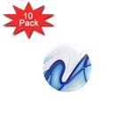 Glittering Abstract Lines Blue Wave Chefron 1  Mini Magnet (10 pack)  Front