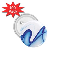 Glittering Abstract Lines Blue Wave Chefron 1 75  Buttons (100 Pack) 