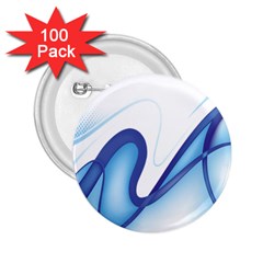 Glittering Abstract Lines Blue Wave Chefron 2 25  Buttons (100 Pack) 