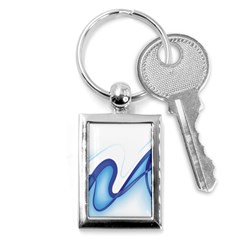 Glittering Abstract Lines Blue Wave Chefron Key Chains (rectangle)  by Mariart