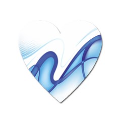 Glittering Abstract Lines Blue Wave Chefron Heart Magnet