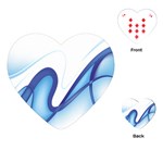 Glittering Abstract Lines Blue Wave Chefron Playing Cards (Heart)  Front